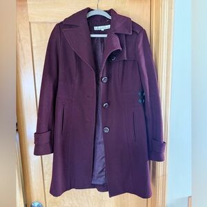 Kenneth Cole New York Deep Burgundy Pea Coat